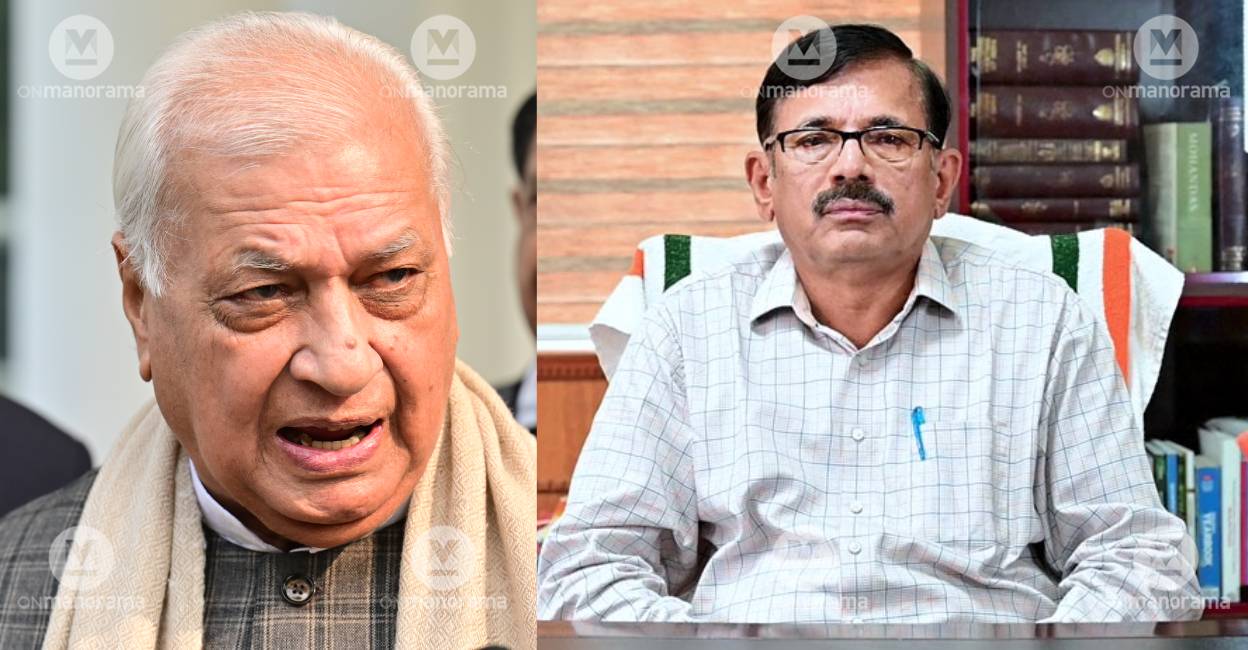 Kerala governor Arif Mohammed Khan and KVASU Vice-Chancellor Saseendranath. Photo: Manorama