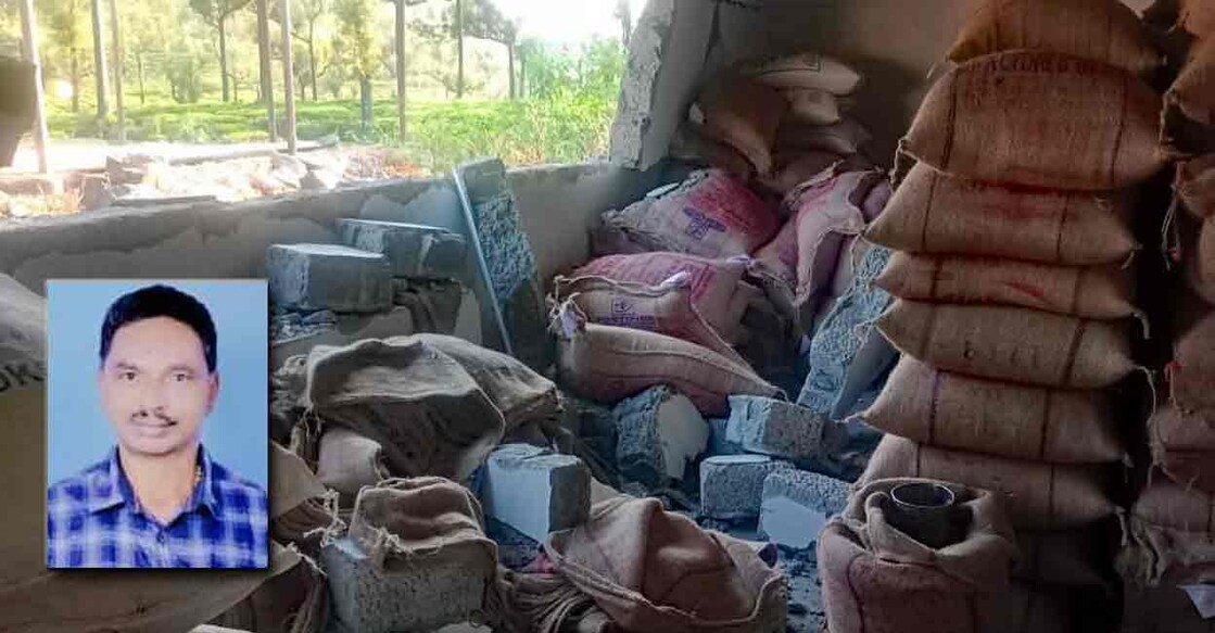 Antony P L, ration shop vandalised by Chakkakomban. Photo: Special arrangement