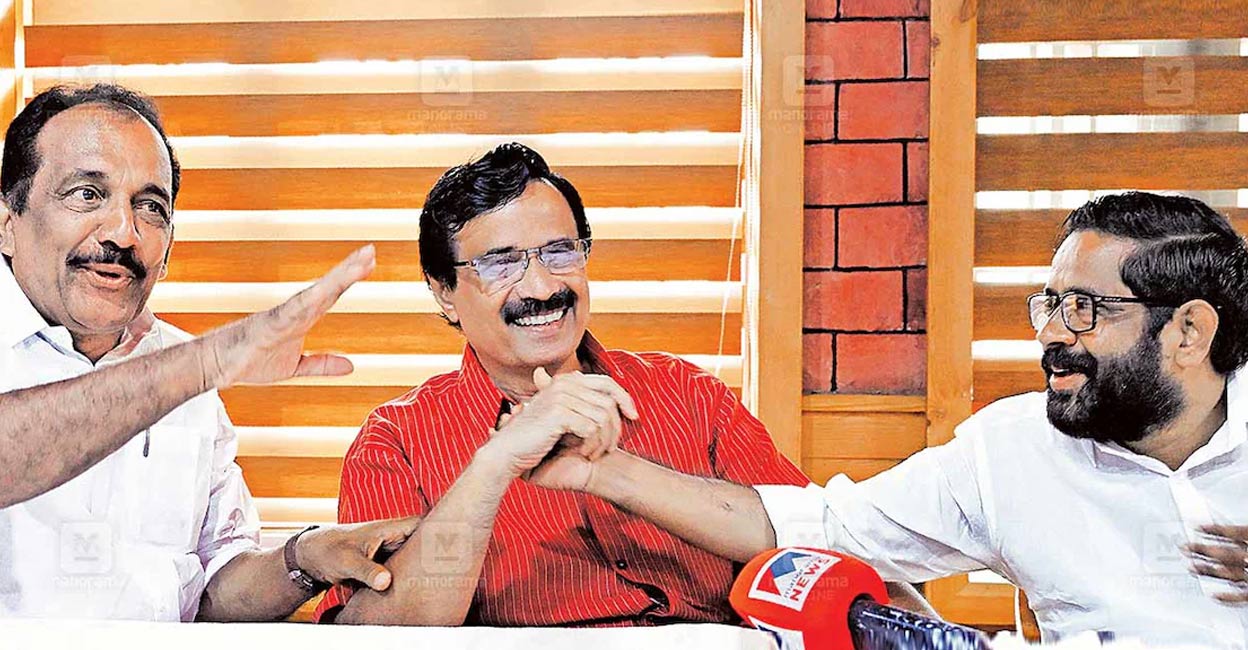 LDF nominee Prof C Raveendranath is addressed as ‘Maash’ (teacher), by one and all, including his rivals in the elections. UDF candidate Benny Behanan and NDA’s K A Unnikrishnan refer to the other as ‘Chettan’ (elder brother). Photo: Manorama. 