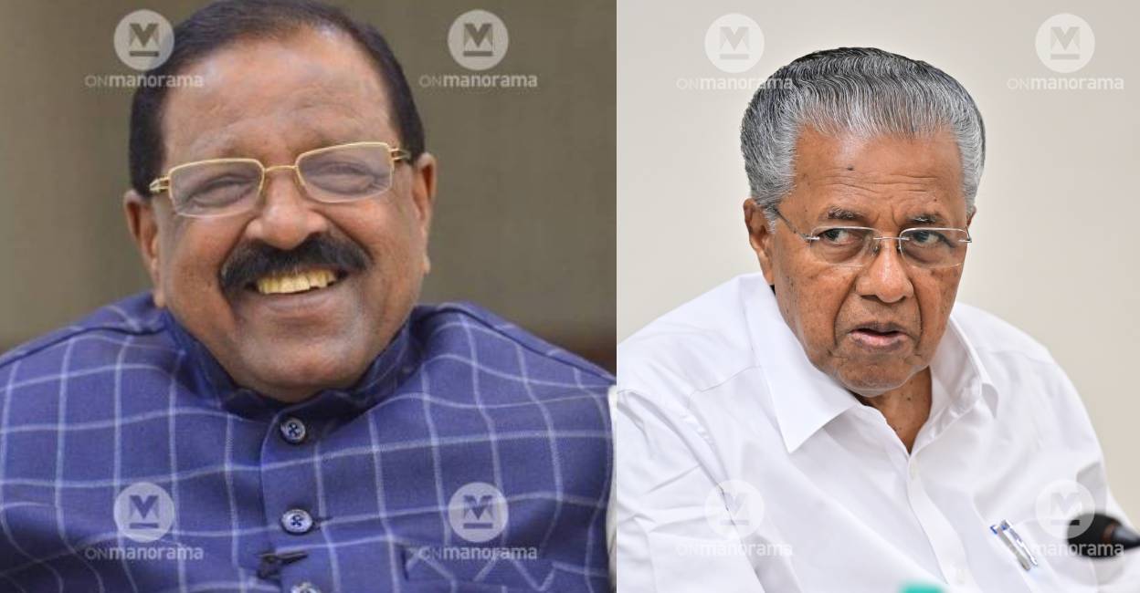 Rajmohan Unnithan and Pinarayi Vijayan. File Photo: Manorama 