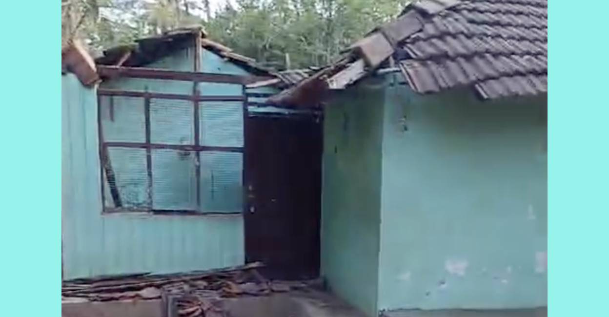 A house collapsed due to non-maintenance in the proposed Nilambur bypass notified region. Photo: Special Arrangement