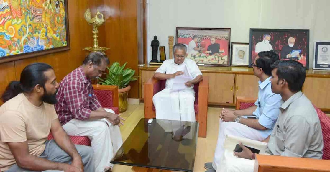 Sidharthan's family meets Chief Minister Pinarayi Vijayan. Photo: Manorama
