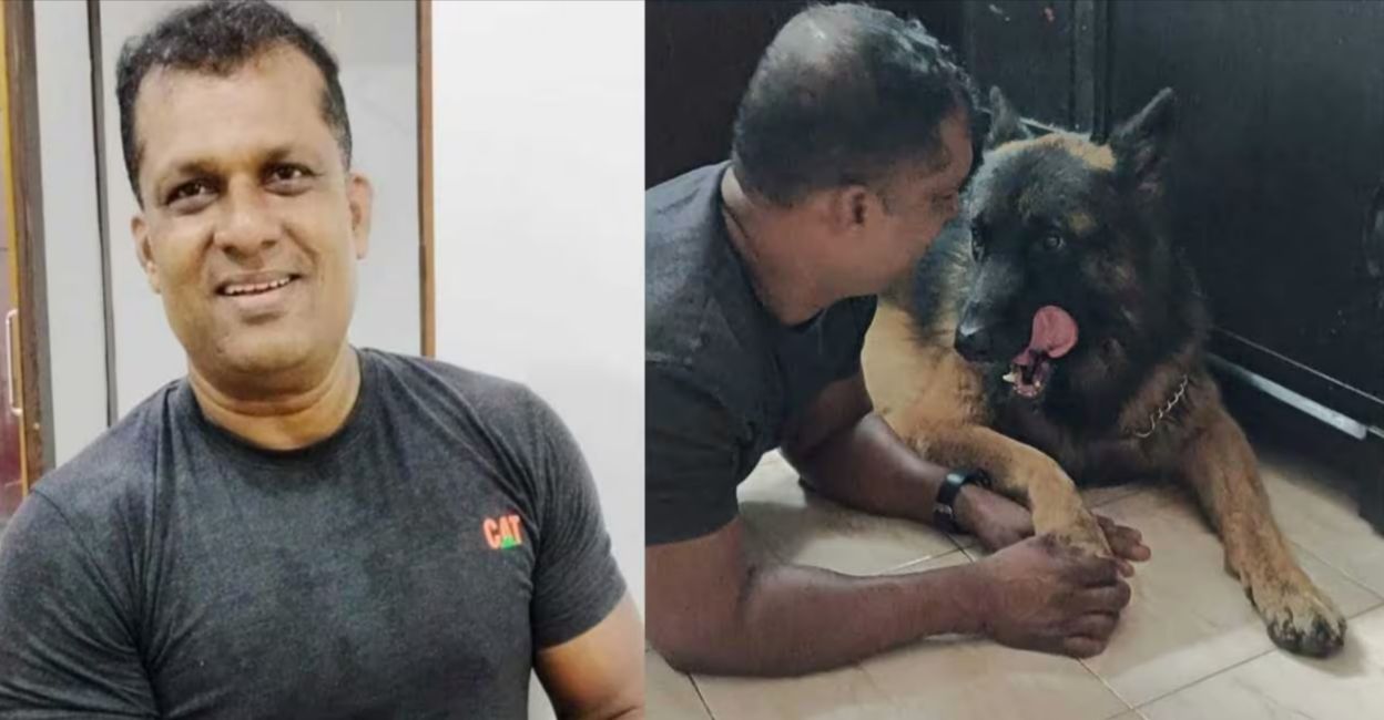Vinod and his pet dog. Photo: Facebook/Vinod Thottungal