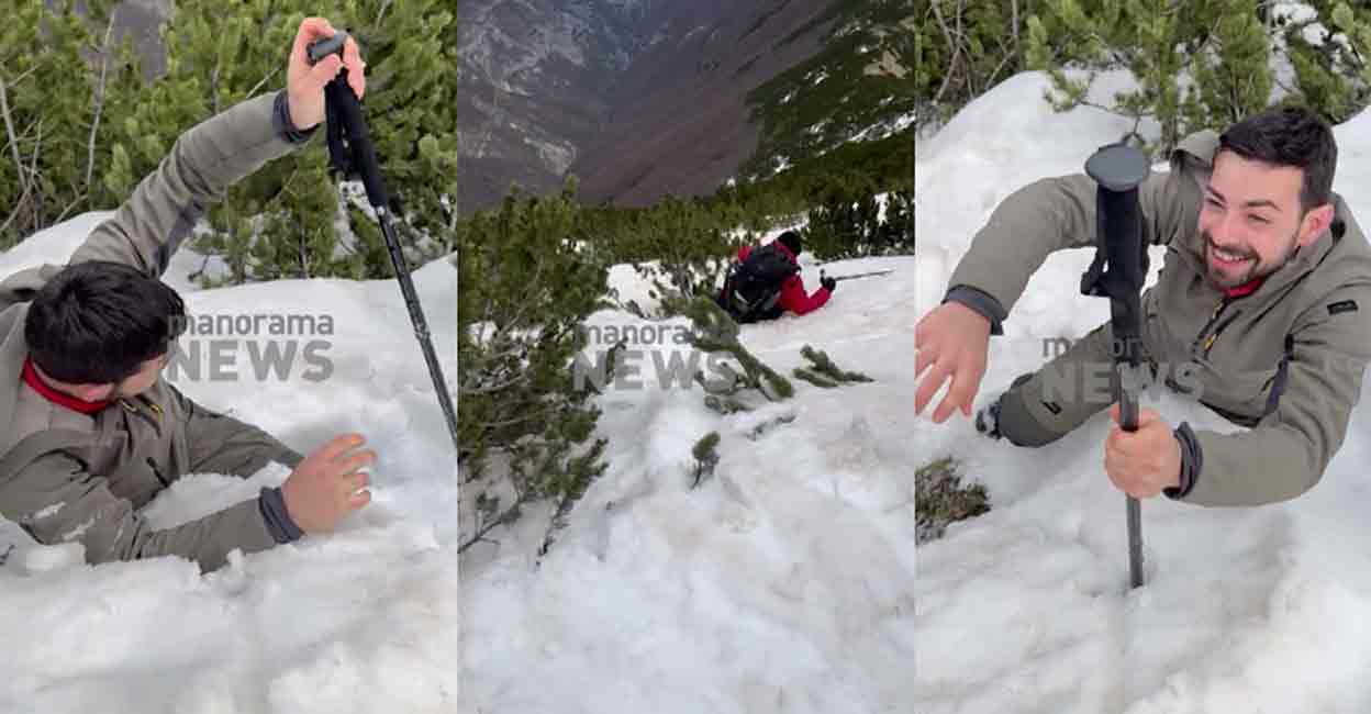 The incident unfolded within the mountain ranges of the Maiella National Park in Abruzzo region. Photo: Screengrab/Manorama
