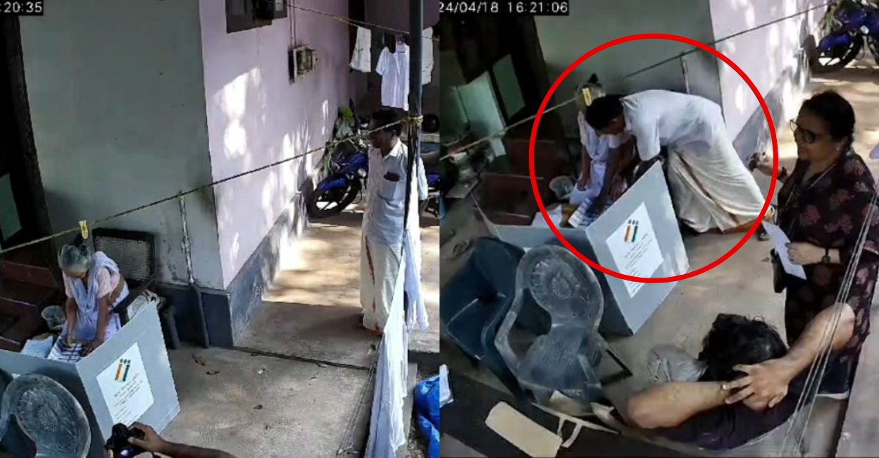 CPM agent caught on camera 'stealing' elderly woman's vote; Kannur Collector suspends 5 officials