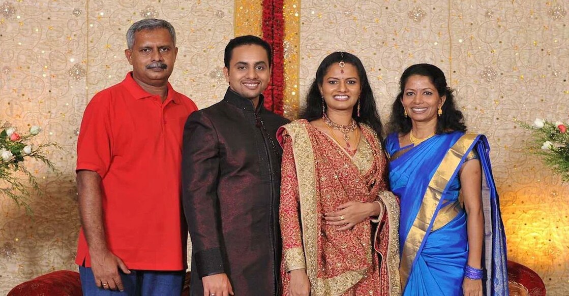 Devi (second from right) is the daughter of wildlife photographer Balan Madhavan (left). Photo: Facebook/@balanmadhavanphotography