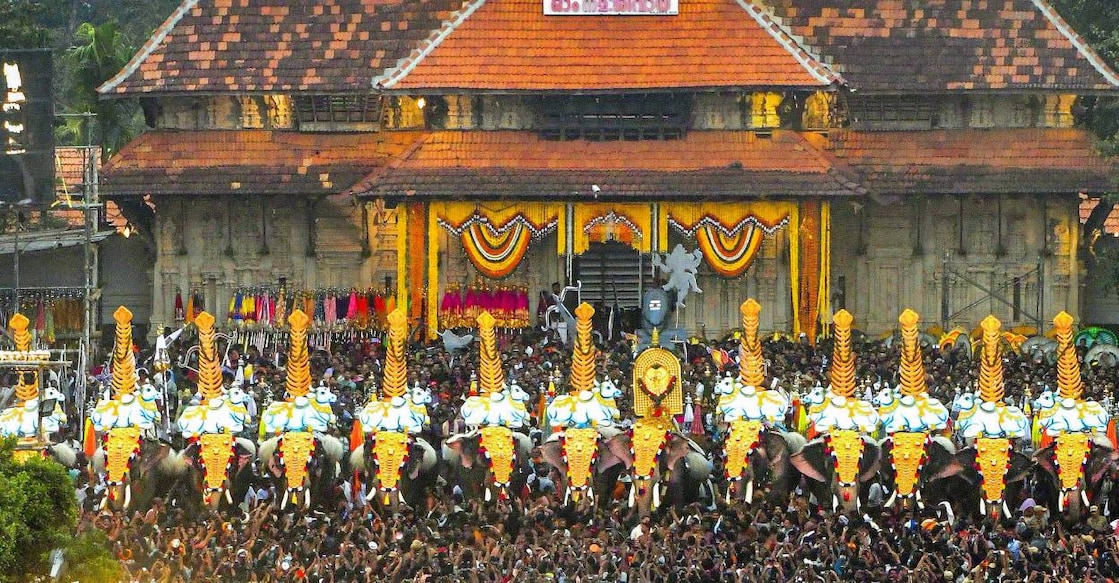 A view of Kudamattam  during Thrissur Pooram. Photo: PTI