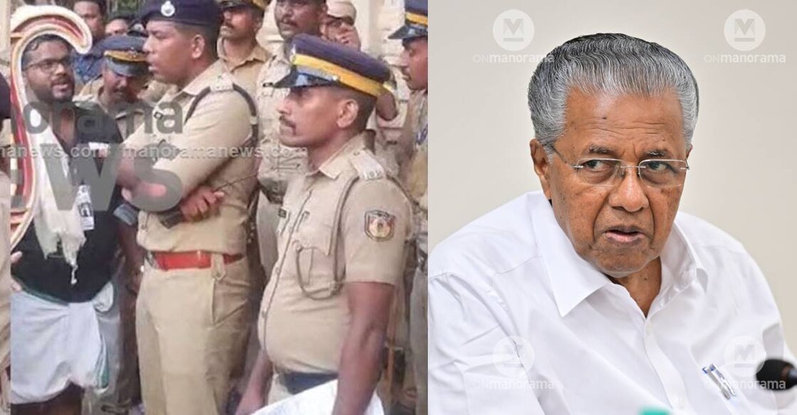 The state government took action against Commissioner Ankit Asokan hours after visuals of the cop blocking mahouts came out. Photo: Manorama, Screengrab