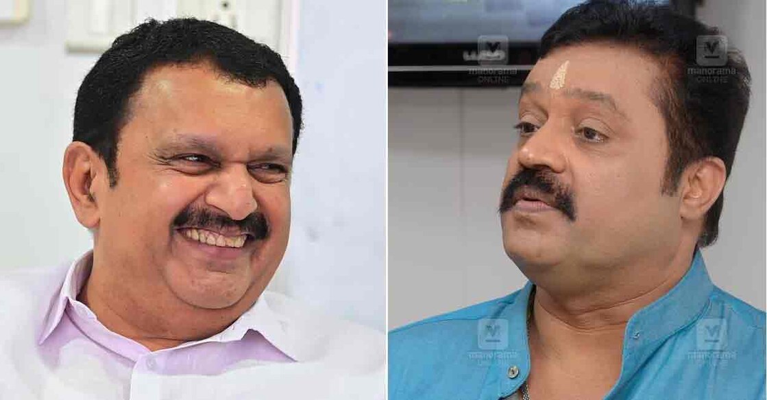 K Muraleedharan, Suresh Gopi. Photo: Manorama
