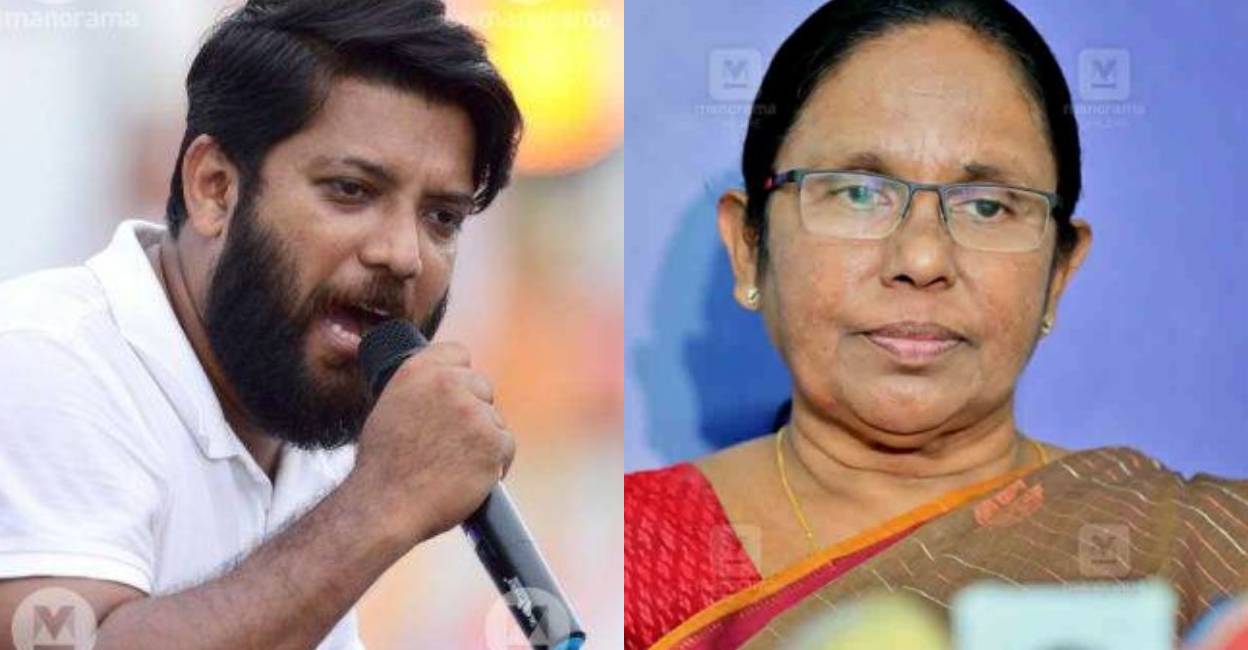 Shafi Parambil and K K Shailaja. Photo: Manorama