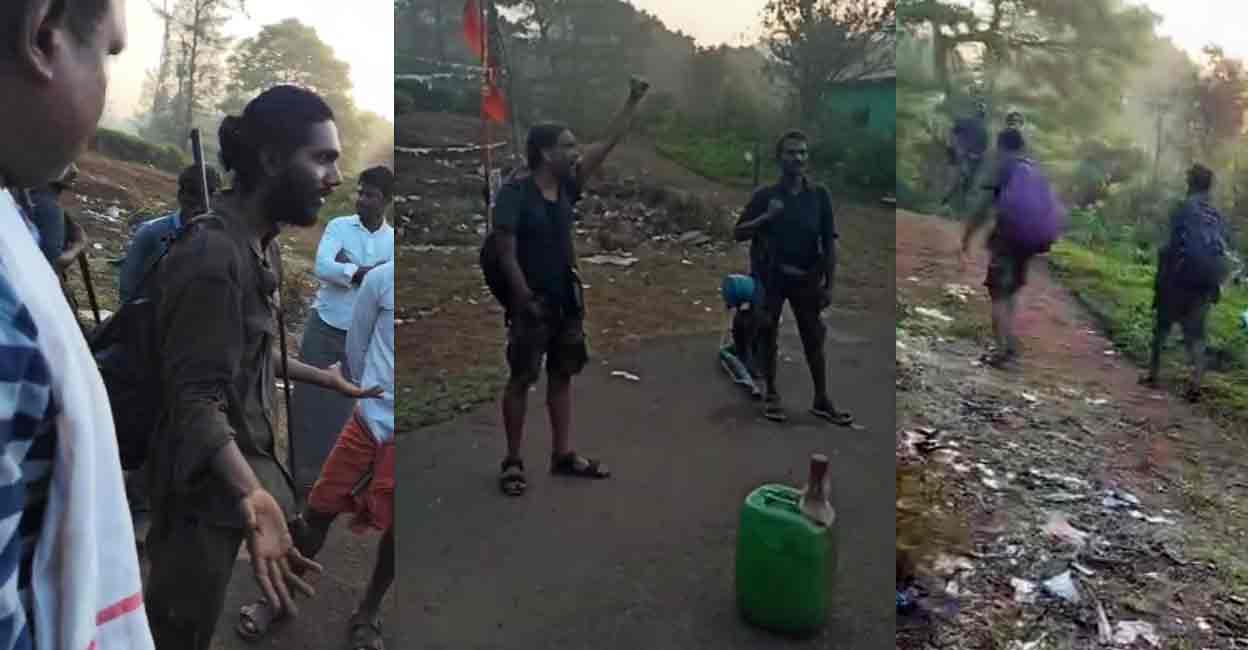  4-member Maoist group entered the workers' habitats, chanting slogans and delivering speeches denouncing the election process. Photo: Special arrangment