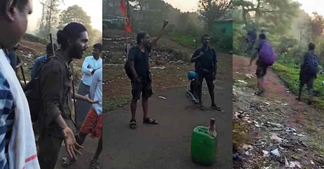 4-member Maoist group entered the workers' habitats, chanting slogans and delivering speeches denouncing the election process. Photo: Special arrangment