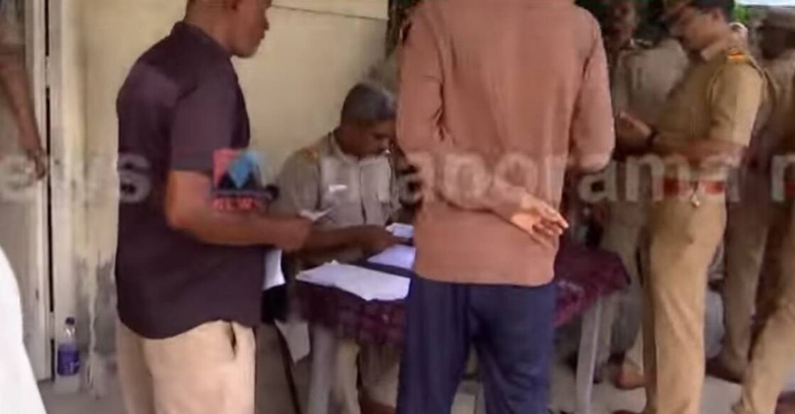 The driving test held as part of the public trial was held at Muttatthara ground. Photo: Screengrab/ Manorama News
