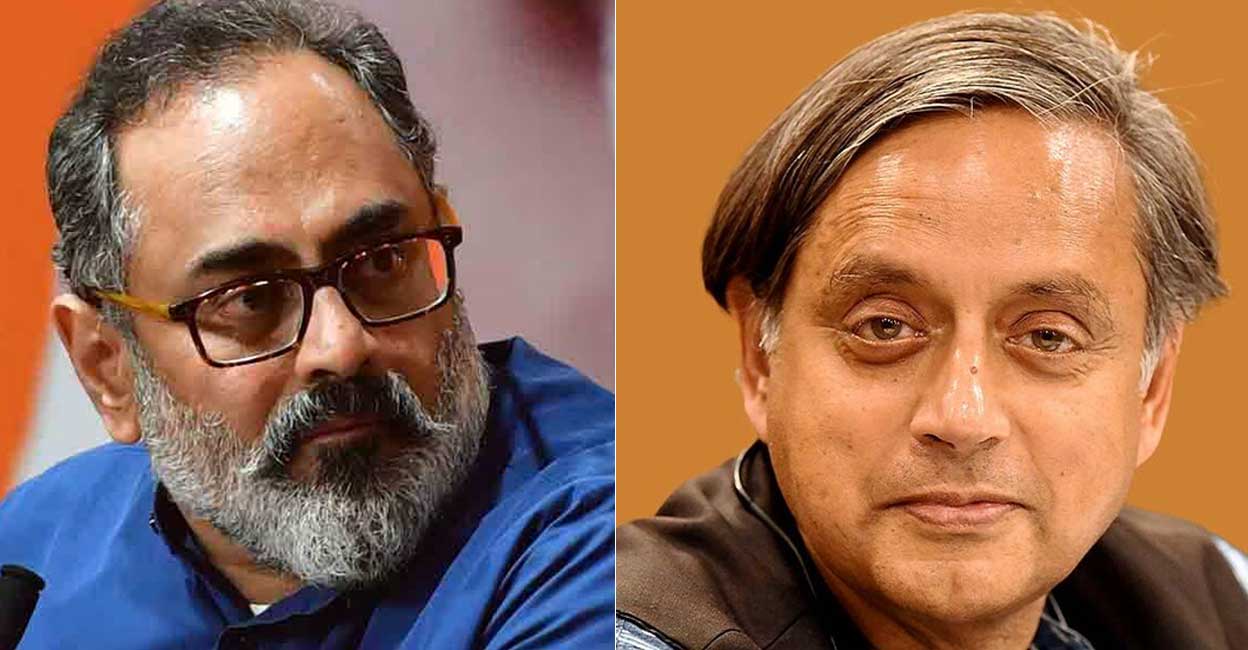 Rajeev Chandrsekhar (left) and Shashi Tharoor.