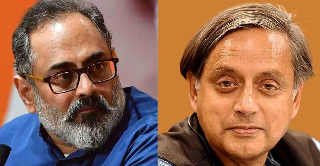 rajeev-tharoor-file Rajeev Chandrsekhar (left) and Shashi Tharoor.