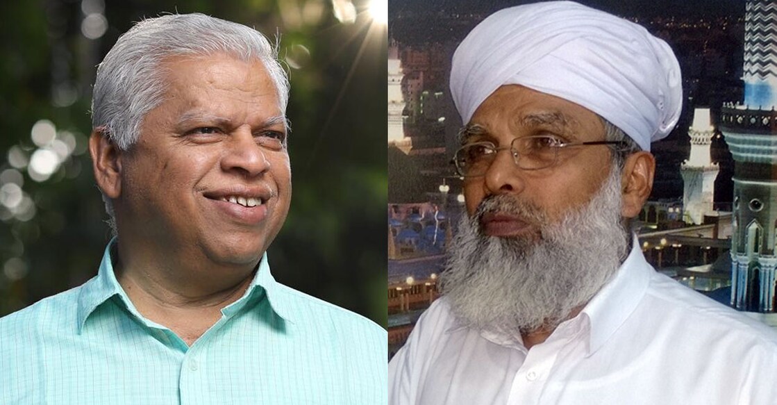 M V Jayarajan and Umer Faizy Mukkam. Photos: Facebook/@MVJayarajan/faizymukkam