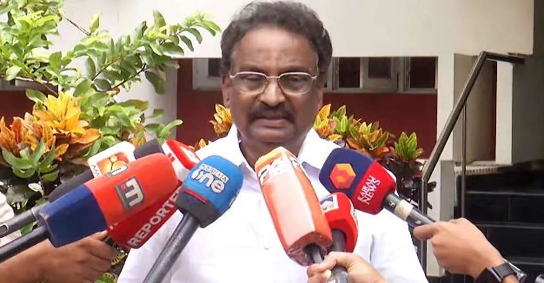 AK Balan speaking to the media. Photo: Manorama.