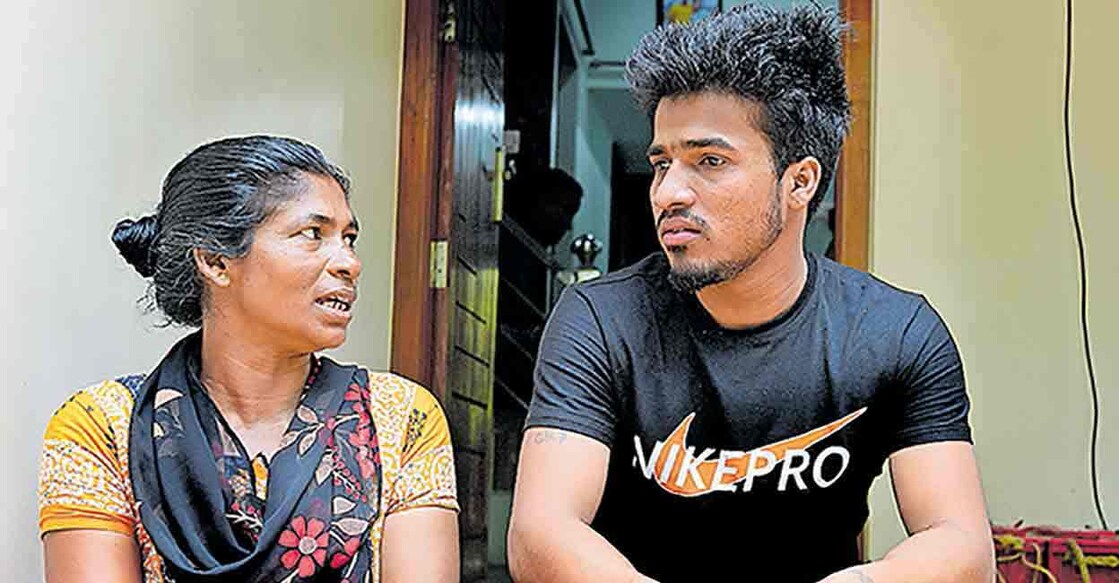 Article Image-Haritha - 2 Vineeth with his mother. Photo: Manorama