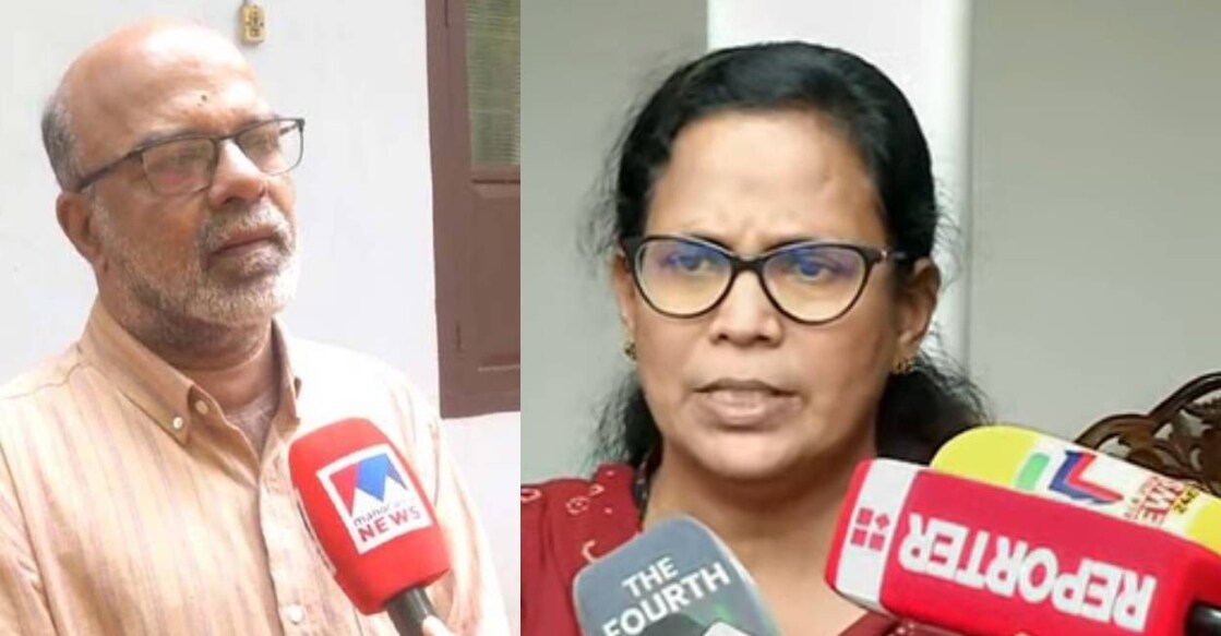 KS Hariharan and K K Rema. Photo: Manorama News