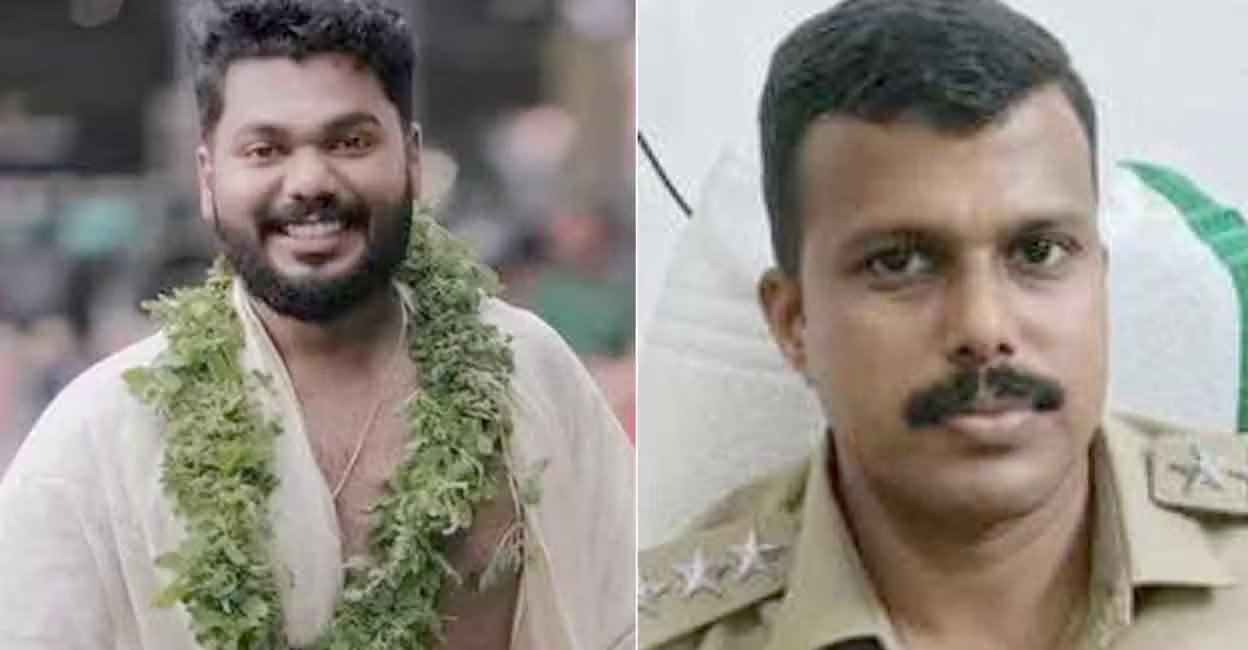 Pantheerankavu CI Rahul P. Gopal, CI A.S. Sarin. Photo: Special Arrangement/Manorama.