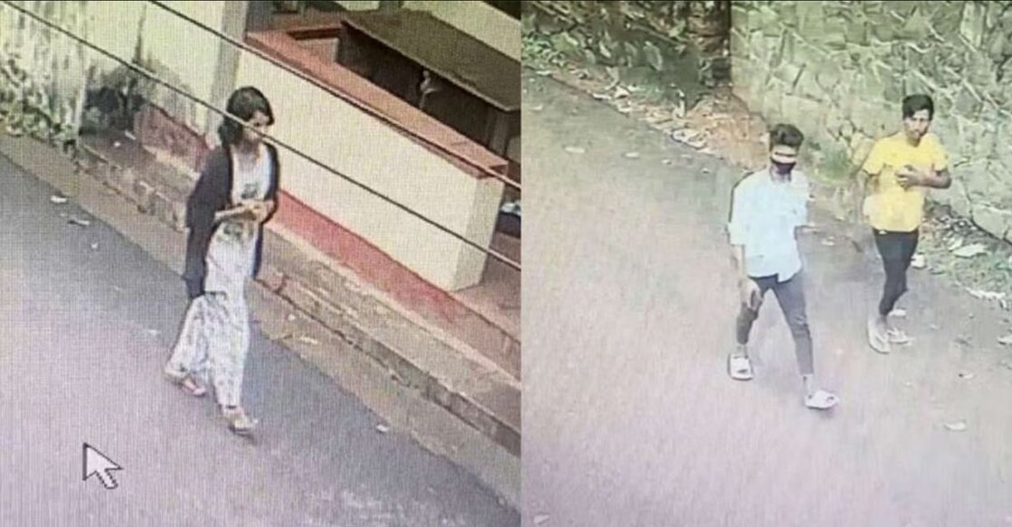 The CCTV visual of the girl being followed by two men at Edayapuram in Aluva.