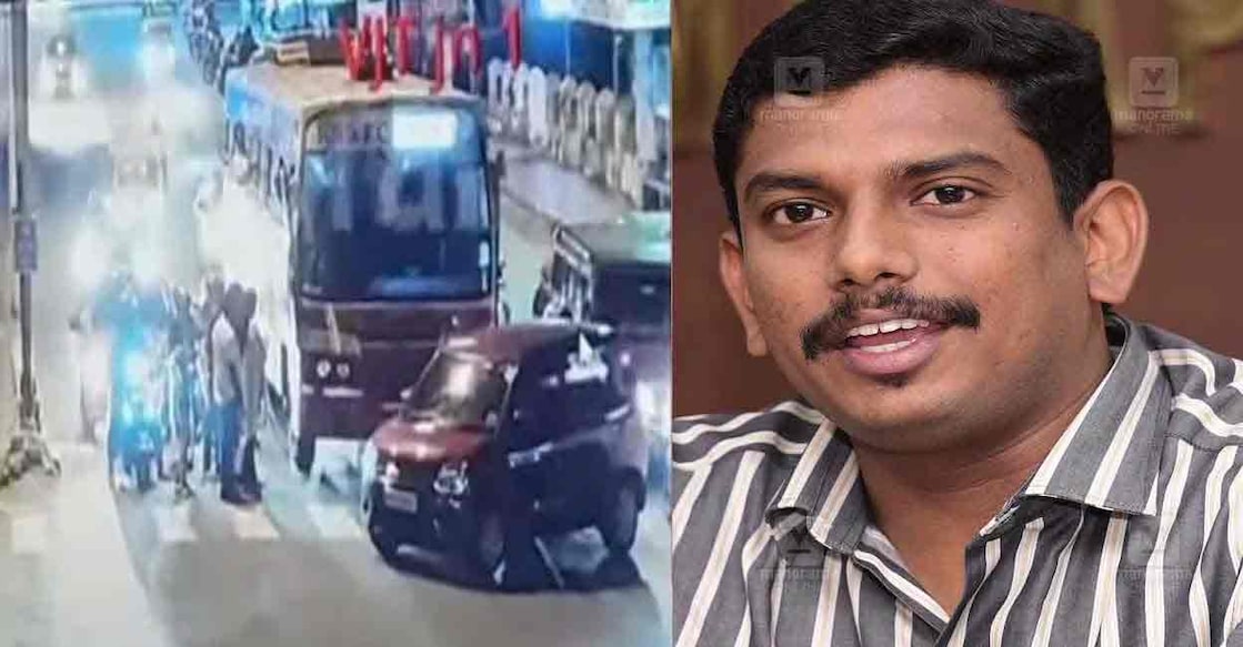 Visuals from the day of the incident, MLA Sachin Dev. Photo: Manorama