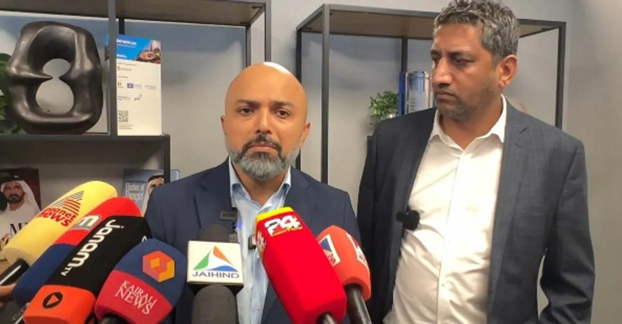 Exalogic Consulting officials in a press conference. Photo: Manorama.