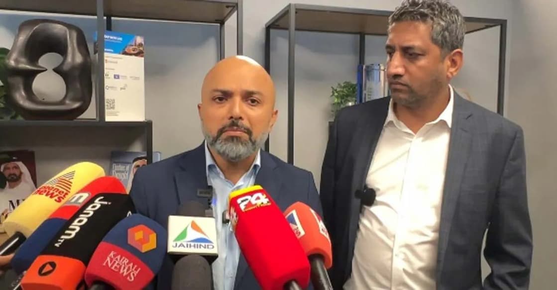 Exalogic Consulting officials in a press conference. Photo: Manorama.