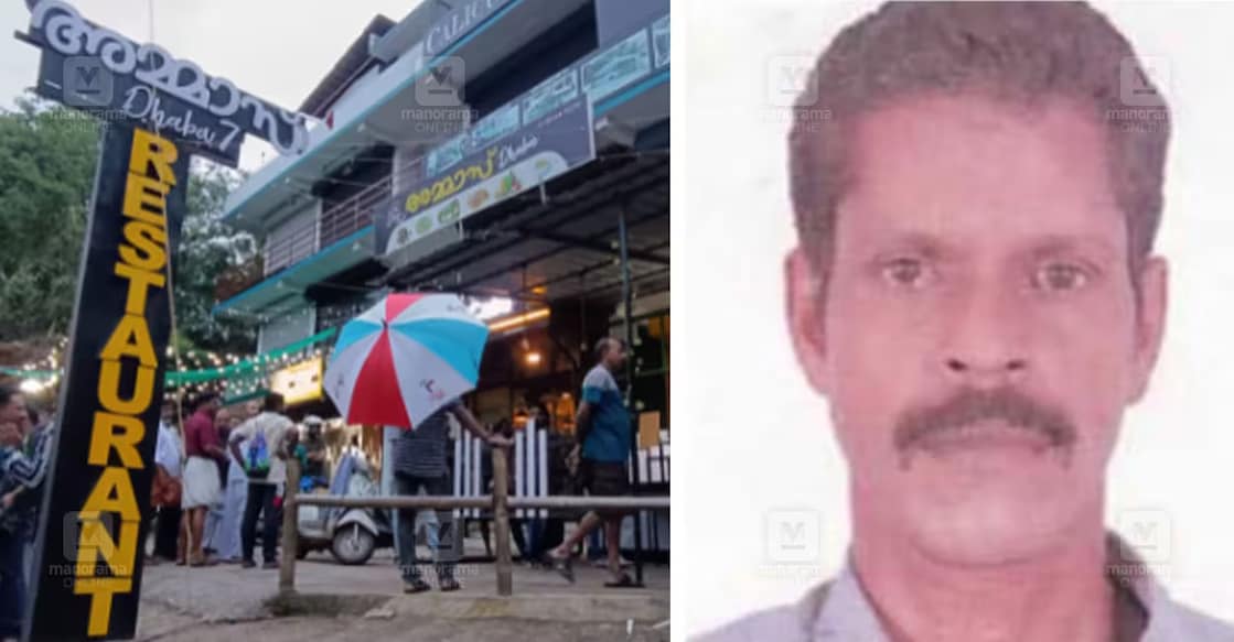 Amma's Dhaba Hotel (Left). The deceased, Asokan (Right). Photo: Manorama