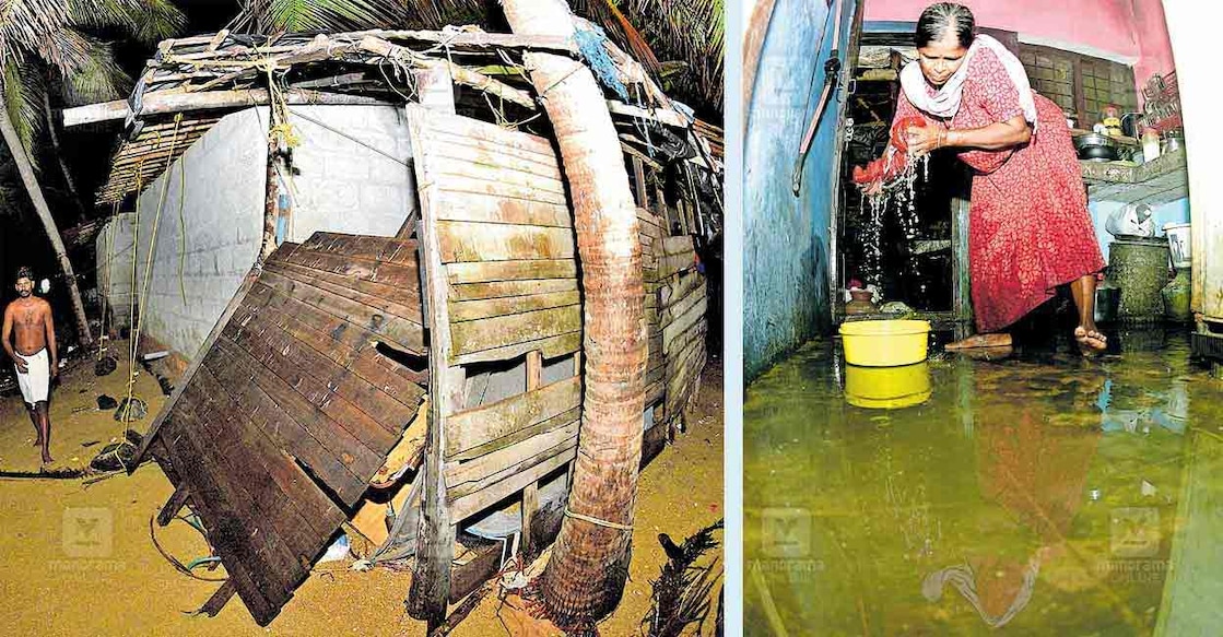 kallakadal-kozhikode1 Sea water enters homes in West Hill, Kozhikode as part of kallakadal phenomenon. Photo: Manorama