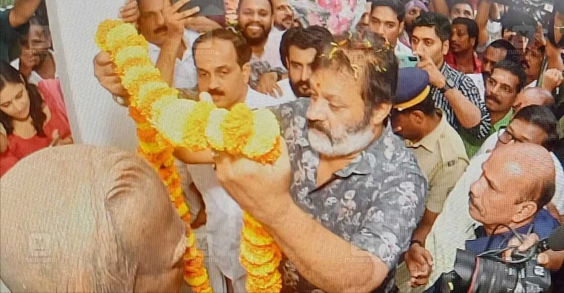 suresh-gopi-kozhikode.jpg Union Minister Suresh Gopi at the district committee office of the BJP in Kozhikode.