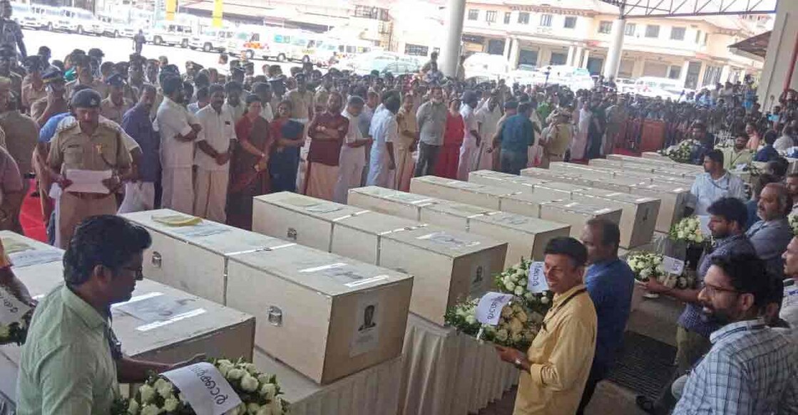 Public pay homage to Kuwait fire victims. Photo: Manorama