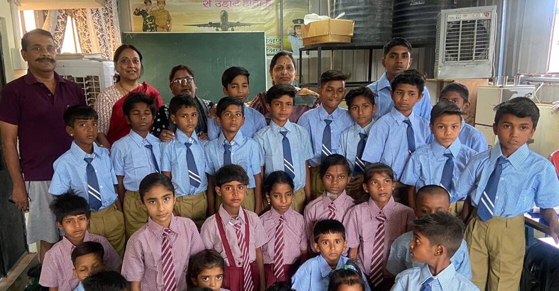 Sunil Jose with the students of Udan Society. Photo: Special Arrangement.