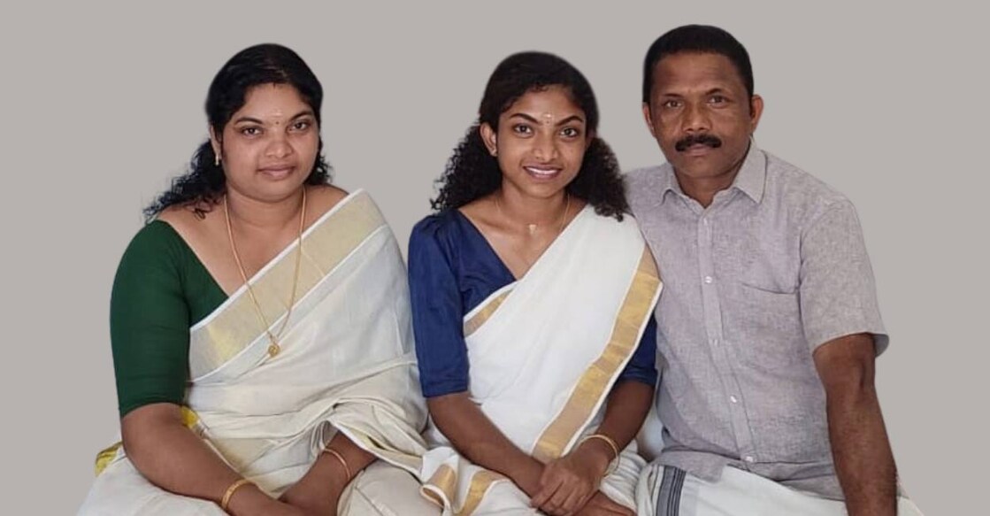 Mohanan and Minimol say that they haven't got over the feeling they experienced when Saranya told them that she had passed the MBBS exam. Photo: Special arrangement. 