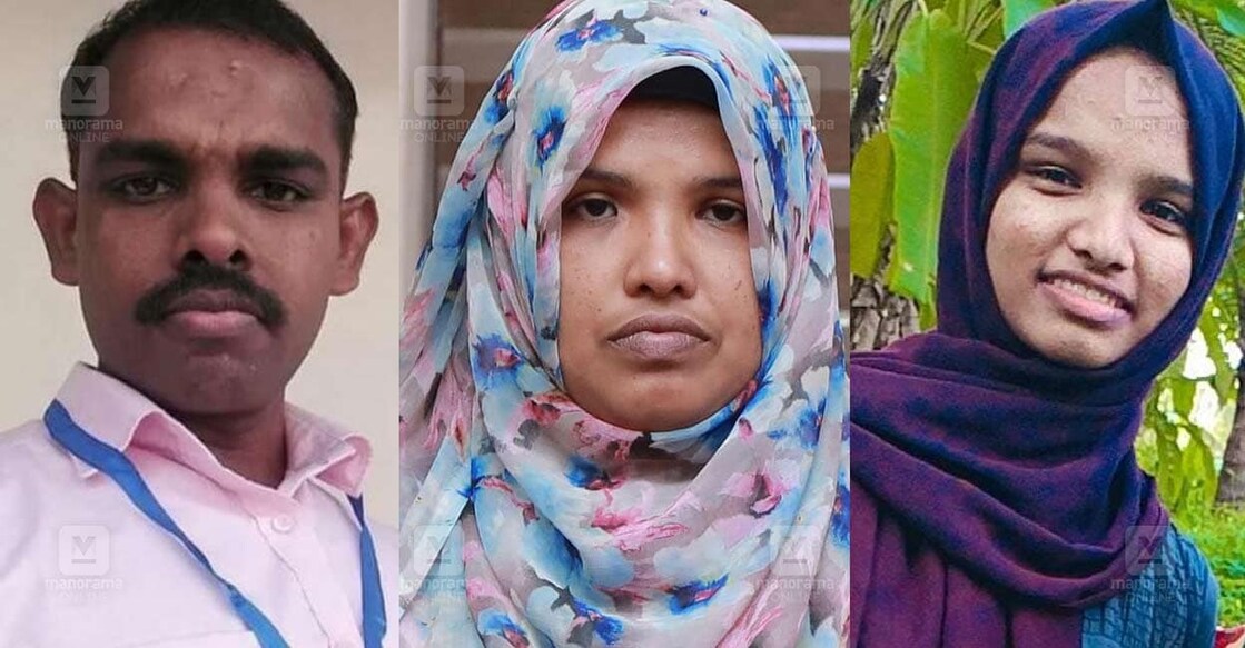 Ashraf (44), his wife Sajitha (37), and their daughter Fida (14). Photo: Manorama.