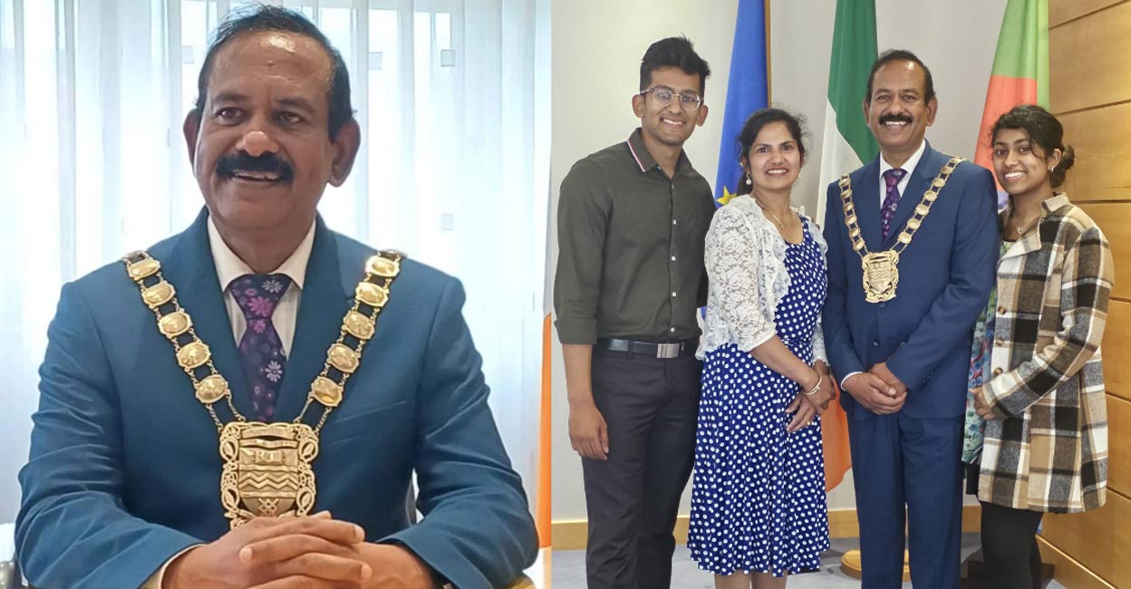 Baby Pereppadan with wife Jincy, daughter Brona and son Britto. Photo: Special arrangement. 