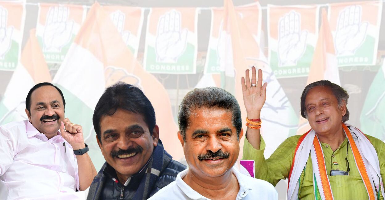 The tally comes as a huge win for Leader of the Opposition V D Satheesan (left). K C Venugopal, Adoor Prakash and Shashi Tharoor secured important wins for the UDF. Graphic: Created using Canva