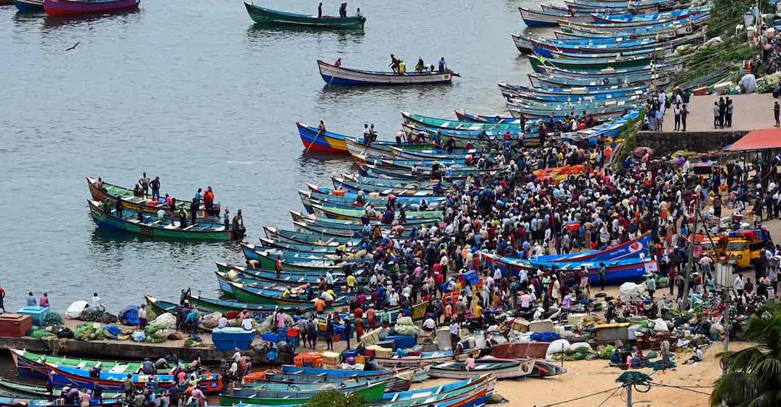  Fishing boats anchored at the beach at Vizhinjam International Seaport, in Thiruvananthapuram , Tuesday , July 9, 2024. Photo: PTI