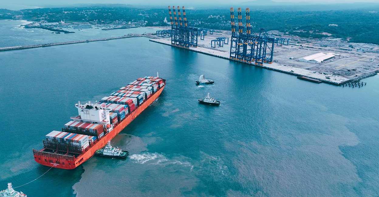 Container ship San Fernando reaches Vizhinjam International Seaport Limited (VISL), in Thiruvananthapuram, on July 11, 2024. The container ship from China berthed at Kerala's Vizhinjam Seaport marking the first arrival of such a vessel at India's largest transshipment port. Photo: Instagram @vizhinjamseaportofficial
