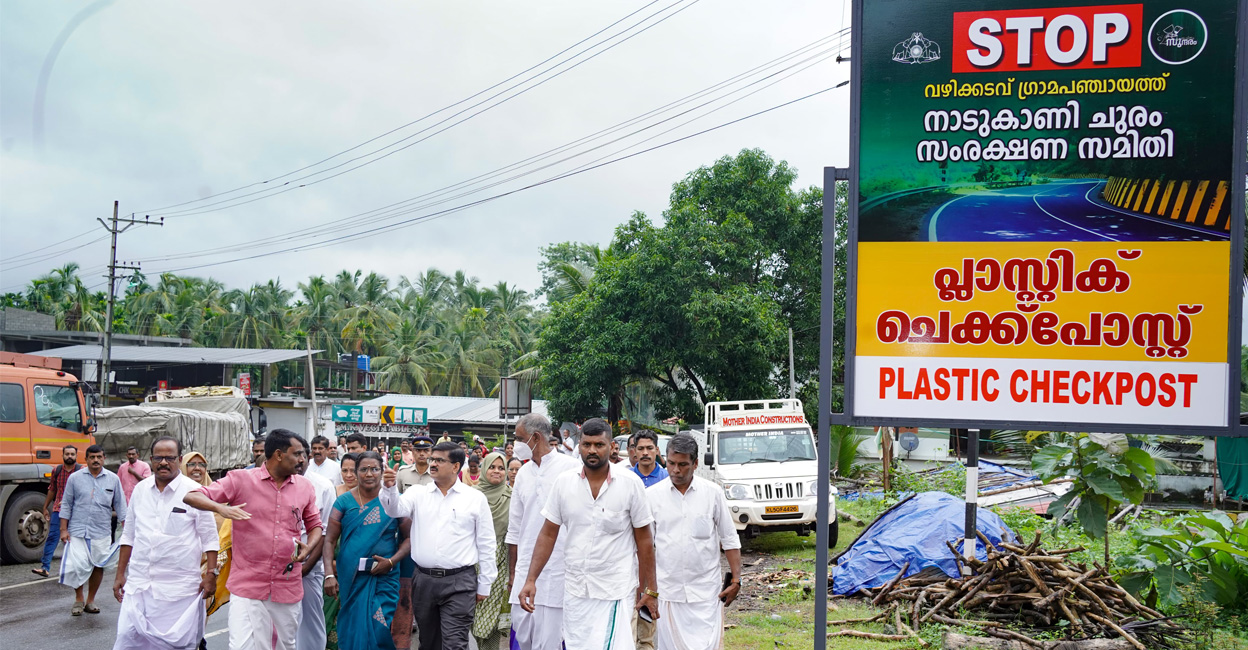 The check-post has started functioning at Anamari in the Vazhikkadavu panchayat at the entry point of the ghat. Photo: Special Arrangement.