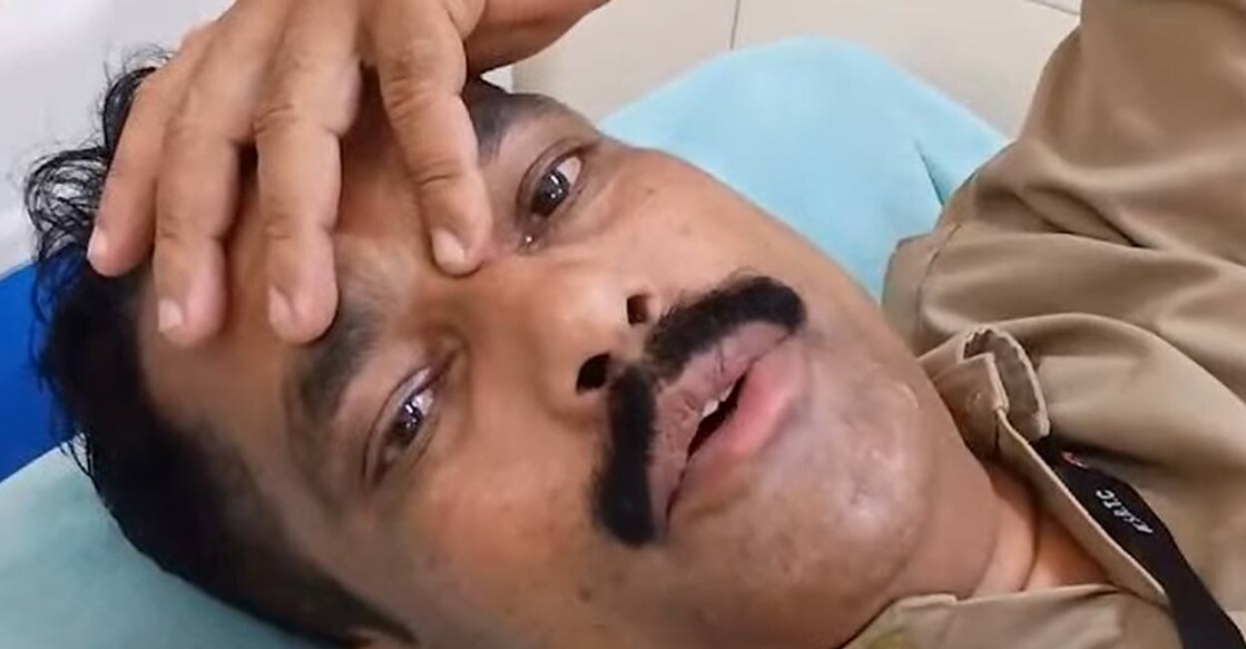 Subair at the hospital. Screengrab: Manorama News. 