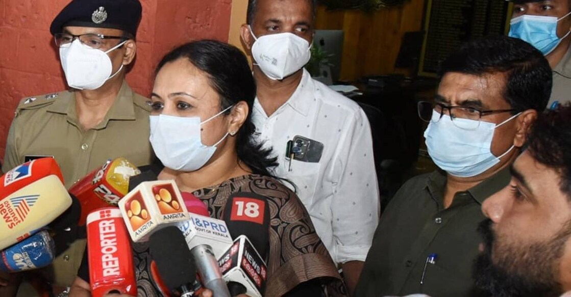 Health Minister Veena George briefs about Nipah outbreak in Malappuram to media. Photo: Facebook/ Malappuram collector
