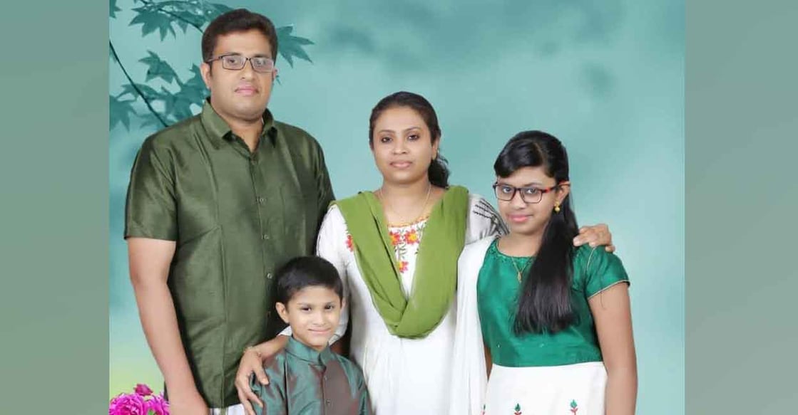 Mathew Varghese, Lini and their children Irin and Isaac. Photo: Special arrangement