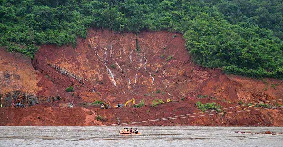 Site of landslide in Shirur. Photo: Manorama