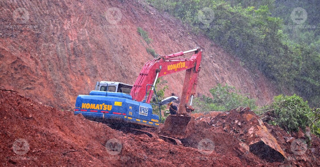 Site of landslide in Shirur. Photo: Manorama