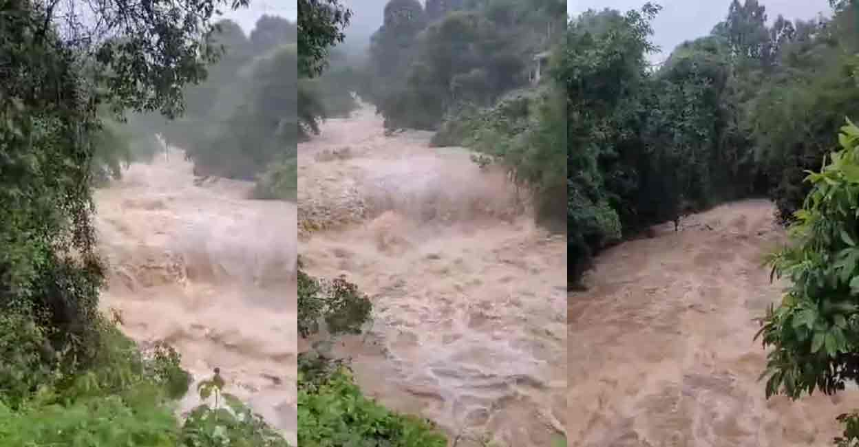 The gushing water at a mountain stream at Mundakkai, Meppadi, Wayanad. Photo: Special arrangement