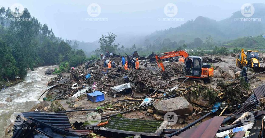 Houses of plantation workers were swept away in a massive landslide at Pettimudi in Idukki in August 2020. File photo: Manorama