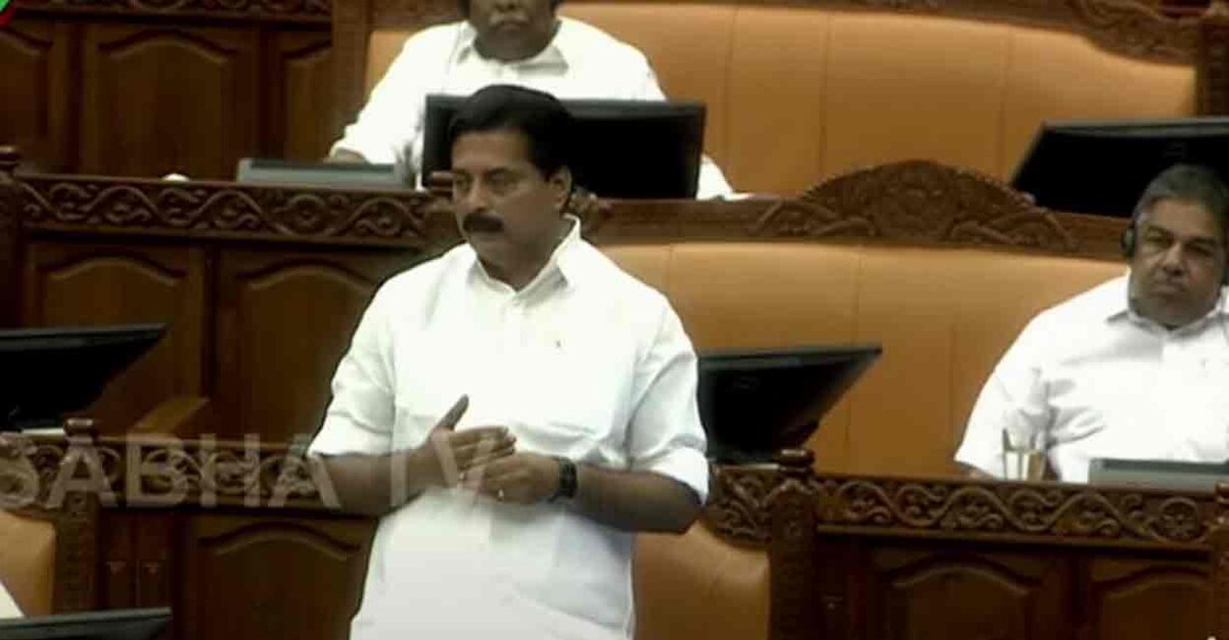 Water Resources Minister Roshy Augustine. Photo: Screengrab/Sabha TV
