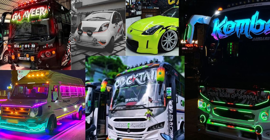 Minor, permissible modifications can be carried out by authorised agencies. Photo: gajaveera_trippisters,dj_blinker,slammedboy_fanpage,__punyalan_holidays_official_,cocktail_tours_travels,komban_holidays_official via Instagram