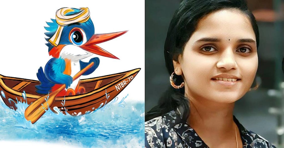 Mascot of Nehru Trophy Boat Race (left) and Bijimol (right). Photo: Special Arrangement